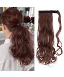 Shop Tess Ponytail Extension - 40cm Dark Red-Brown Wavy Braid | Premium 90g Long Hair Extensions for International Shipping - Buy Online on GoSupps.com