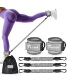Ankle Resistance Bands Set with Cuffs | Glutes & Legs Workout Equipment | Grey | For Home Gym | Men & Women - Buy Online on GoSupps.com