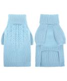 Classic Knitted Dog Sweater with Turtleneck | Soft & Warm Cold Weather Knit Vest for Small Medium Dogs | Cit toile Blue S - Buy Online on GoSupps.com
