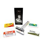 Roman Empire Shaving Razor Hobel Caesar - Premium Safety Razor Set for Men & Women with 20 Astra Derby Shark Treat Blades - Elegant Wet Shaving Solution - Buy Online on GoSupps.com