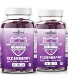 Immune System Support Gummies - Sambucus Black Elderberry with Vitamin C & Zinc - All Natural - 2 Pack 120 Count - Buy Online on GoSupps.com