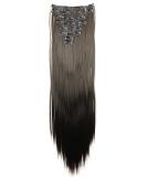 CAISHA by PRETTYSHOP XXL 24" 8 Pieces Set Clip In Extensions Hair Extension Hairpiece Straight Brown CES2 brown #8 CES2 - Buy Online on GoSupps.com
