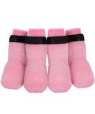 Petloft Anti-Slip Dog Socks - 4 Pack Indoor Slide-Resistant Socks with Adjustable Fastening Tape for Small & Medium Dogs Cats and Puppies (XL Pink Paw) - Buy Online on GoSupps.com