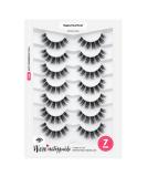 3D Clear Band Soft Faux Mink Cat Eye False Eyelashes - 7 Pairs Natural Wispy Reusable | Happy Heartbeat (No.202) - Buy Online on GoSupps.com