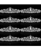 Juinte 8-Piece Silver Crystal Princess Tiaras for Girls & Women - Ideal for Birthday, Wedding Prom & Cosplay - Buy Online on GoSupps.com