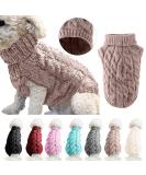 Buy Dog Roll Collar Knitting Sweater - Winter Warmer for Small Medium & Large Dogs | Cozy Khaki Knit Coat for Puppies & Cats - Size M - Buy Online on GoSupps.com
