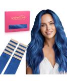 High-Quality Blue Tape-In Hair Extensions - 10pcs Real Hair 25g 35cm | Invisible Smooth Highlight Extensions for Girls - Buy Online on GoSupps.com