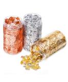 Paxcoo Gold Foil Flakes for Resin Crafts - 9g Metallic Leaf for Nails, Painting, Slime, and Jewelry Making (Gold, Silver, Copper Colors) - Buy Online on GoSupps.com