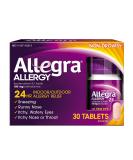 Allegra Adult 24HR Non-Drowsy Antihistamine 30 Tablets - Fast-acting Allergy Relief - 180mg, 30 Count - Buy Online on GoSupps.com