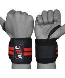 AQF wrist bandages fitness gym wrist support bandage strength training bodybuilding wrist band Wrist wrap for powerlifting sold as a couple & a size fits everyone black/red - Buy Online on GoSupps.com
