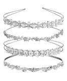 Rhinestone Wedding Headband Set - Crystal Flower Girl Crown Tiara for Bride & Bridesmaids - Faux Pearl Headdress for Wedding Party - Buy Online on GoSupps.com