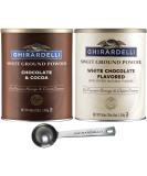 Ghirardelli Sweet Ground Chocolate & Cocoa 3 lbs + White Chocolate 3.12 lbs Bundle with Barista Spoon - Buy Online on GoSupps.com