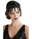 BABEYOND 1920s Flapper Headpiece Headband Great Gatsby Chain Headband for Women (Black) - Buy Online on GoSupps.com
