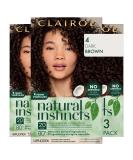 Clairol Natural Instincts Demi-Permanent Hair Dye, 4 Dark Brown Hair Color, Pack of 3 4 Dark Brown Hair Color Pack of 3 - Buy Online on GoSupps.com