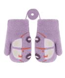 Fox Knitting Full Finger Gloves for Toddler Kids | Winter Thermal Plush Lining | 1-3 Yrs | Car/Purple - Buy Online on GoSupps.com