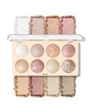 KYDA 8 Colors Baked Powder Palette | Multiuse Eyeshadow Highlighter & Contour | Lightweight Buildable Glossy Pigment - Golden Luster #01 - Buy Online on GoSupps.com