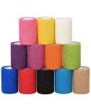 Sagafly Self-Adhesive Bandage - 12 Rolls 7.5cm x 4.5m - Elastic Bandage for Dogs & First Aid - Ideal for Wrist & Ankle Support - International Shipping Available - Buy Online on GoSupps.com