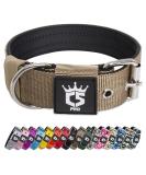 Buy Tspro Tactical Dog Collar - Military Quality 3.8cm Wide Adjustable L (52-60cm) Durable Khaki with Robust Metal Buckle - Buy Online on GoSupps.com