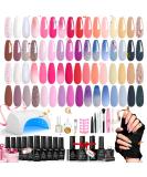 Beetles Gel Nail Polish Kit - 32 Colors Glitter Set with 36W UV LED Light | Soak Off Base Top Coat Builder Blooming Temperature Color Changing Gel - Manicure DIY Home - Buy Online on GoSupps.com