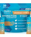HydroMATE Electrolyte Powder Drink Mix Packets - 30 Count Pack of 1, Low Sugar Hangover Recovery & Hydration Accelerator with Vitamin C - Orange Flavor - Buy Online on GoSupps.com