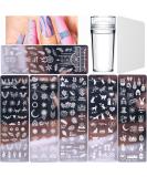 Luvadeyo Nail Art Plates Set - 6 Stamping Plates with Transparent Stamp & Scraper | Dream Catcher Grass Leaves Rabbit Cat Designs for Perfect Nail Art - Buy Online on GoSupps.com