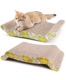 PrimePets 2 Pack Reversible Cardboard Cat Scratcher Pads with Catnip - Corrugated Cat Scratching Lounge Sofa Bed Replacement Pad - Buy Online on GoSupps.com