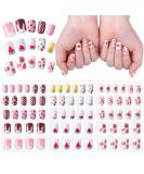 72 pieces of nails for sticking for children self-adhesive artificial false fingernails for girls teen 72 strawberry watermelon rabbits - Buy Online on GoSupps.com