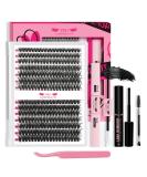PRO DIY Eyelash Extension Kit - 280 PCs Individual Eyelashes Beginner-friendly Applicator & Brush | 9-16 MIX 60D+80D-D - Buy Online on GoSupps.com