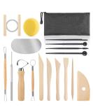 18pcs Pottery Tool Kit for Polymer Clay Sculpting and Ceramics Trimming - Wooden Handle Sculpting Tools with Embossing Patterns - Buy Online on GoSupps.com