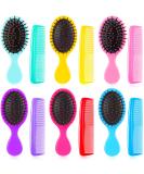 12 Pack Wet Hair Brush & Comb Set for Women Men Kids - Detangler & Detangling Travel Hair Brushes - Plastic Fine & Wide Combs for Curly Hair - Stylish Colors - Buy Online on GoSupps.com