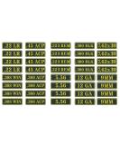 Aolamegs Ammo Can Vinyl Sticker Set - 40 Pack, 10 Varieties - 9MM, 5.56, 7.62, 12GA, .22, .223, .308, .300, .380, .45 - Buy Online on GoSupps.com