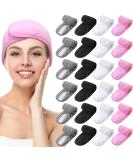 24 Pcs Terry Cloth Spa Headband Set - Adjustable Facial Head Wraps for Makeup and Facials - Non Slip Stretch Towel - White, Pink, Grey, Black - Buy Online on GoSupps.com