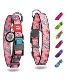 Waudog Adjustable Nylon Dog Collar - Big Medium & Small Dogs | Pink Unicorn Design (24-40 cm 20 mm) - Durable & Stylish Neck Band - Buy Online on GoSupps.com