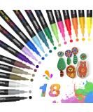 18 Colors Fine Point Acrylic Paint Pens for Rock, Fabric, Wood, Canvas, Ceramic - Non-Toxic, Quick Dry Paint Markers - Buy Online on GoSupps.com