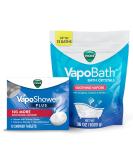 Vicks VapoShower Plus & VapoBath Bundle - Soothing Non-Medicated Vapors for Shower & Bath | 12 Tablets & 36 oz Crystals | Eucalyptus & Menthol Aromatherapy - Buy Online on GoSupps.com