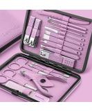 Manicure Set Professional Pedicure Kit Nail Clippers Kit - 18 Pcs Nail Care Tools - Grooming Kit with Luxurious Upgraded Travel Case (Purple) - Buy Online on GoSupps.com