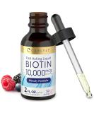 Carlyle Liquid Biotin 10000mcg 2 oz | Extra Strength Gel Drops | Vegetarian, Non-GMO, Gluten-Free Supplement - Buy Online on GoSupps.com