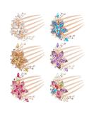 inSowni Luxury Glitter Jeweled Hair Combs - 6 Pack Gold Metal Hair Accessories for Women and Girls - Buy Online on GoSupps.com