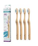 Truemorrow Bamboo Toothbrush for Children | Eco-Friendly Plastic-Free Biodegradable | Certified Sustainable & 100% Vegan | 4-Pack Savings Set - Buy Online on GoSupps.com