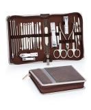 Coolzon 26-Part Professional Nail Clip Set | Stainless Steel Manicure & Pedicure Tools | Advanced Zip Pocket Design - Brown - Buy Online on GoSupps.com