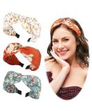 Beauty.H.C 3PCS Floral knotted Headband Chiffon Boho Headbands Twisted Wide Hairband Fashion Flower Headbands for Women and Girls Elastic & No Slip  One Size Floral Patterns - Buy Online on GoSupps.com