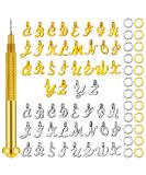 305 Pcs Dangle Nail Piercing Charms ABC Letter Set - Alphabet Initial Pendant Nail Jewelry Rings with Nail Piercing Tool in Silver & Gold - Buy Online on GoSupps.com