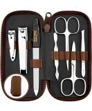marQus Solingen Germany 7 Pcs Manicure Set - Quality Grooming Kit for Women & Men - Nail Clippers, Tweezers, Fabulous Gift - Brown - Buy Online on GoSupps.com
