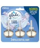 Glade PlugIns Refills Air Freshener  Scented and Essential Oils for Home and Bathroom  Clean Linen  2.01 Fl Oz  3 Count Clean Linen 3 Count (Pack of 1) - Buy Online on GoSupps.com