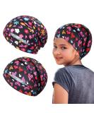 Satin Lined Kids Hair Bonnet for Sleeping - Cute Pattern, Multicoloured - Buy Online on GoSupps.com