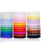 DeaLott Hair Ties 30 Pack - Waterproof Spiral Hair Coils in 30 Vibrant Colors for Women, Girls, and Kids | No Crease Hair Elastics perfect for Thick and Thin Hair - Buy Online on GoSupps.com