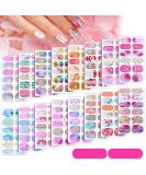 16 Sheets Full Wrap Gradient Nail Polish Stickers Self-Adhesive Nail Design Decal Strips Full Cover Nail Design Stickers with 2 Pieces Nail Files for DIY Women Girls Nail Design Decoration (Natural Style) - Buy Online on GoSupps.com