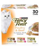 Purina Fancy Feast Classic Collection Adult Wet Cat Food Variety Pack - (30) 3 oz. Cans Classic Pate Classic Poultry & Beef 3 Ounce - 30 Count (Pack of 1) - Buy Online on GoSupps.com