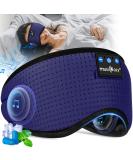 Musicozy Bluetooth Sleep Headphones - Upgraded V5.3, Adjustable & Comfortable Eye Mask for Side Sleepers - Navy - Buy Online on GoSupps.com