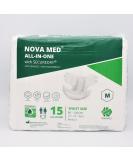 Nova Med All in Ones Incontinence Pads - 15 Pack Medium (2550ml) | Adult Nappies by British Brand | 15 Count - Buy Online on GoSupps.com